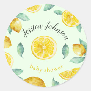 Sticker Rond citrons aquarelle personnalisables