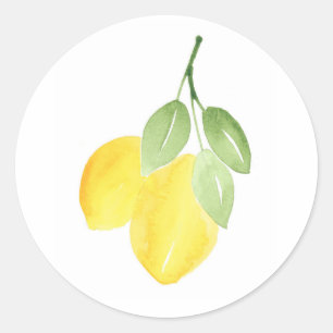 Sticker Rond Citrons aquarelles