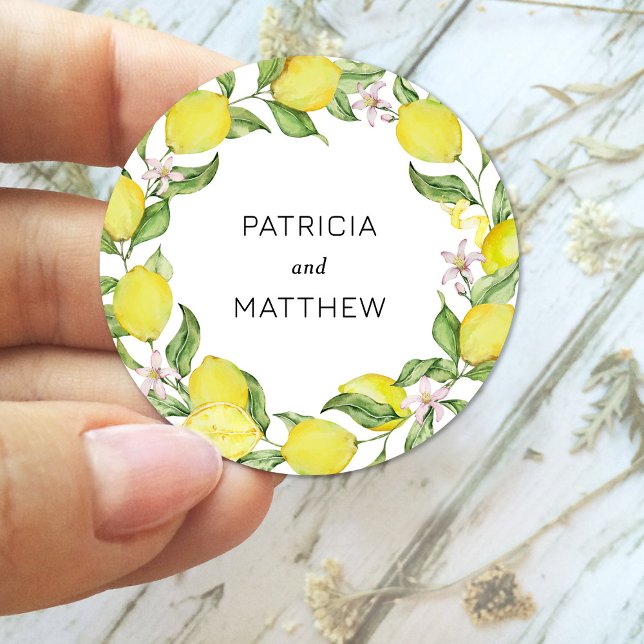 Sticker Rond Citrons d'été Mariage (Créateur téléchargé)
