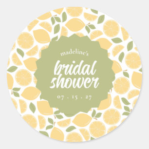 Sticker Rond Citrons Fête des mariées ou Mariage Personnalisé