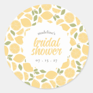 Sticker Rond Citrons Fête des mariées ou Mariage Personnalisé