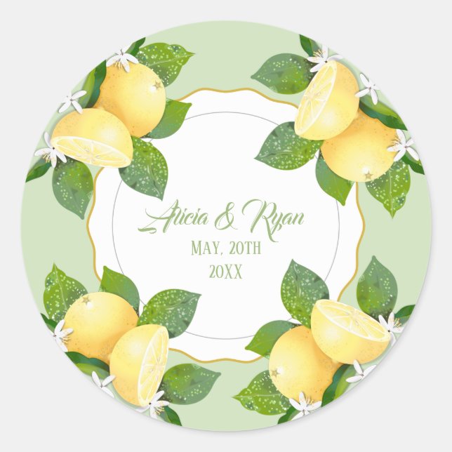 Sticker Rond Citrons Fruit Citron Botanique (Devant)