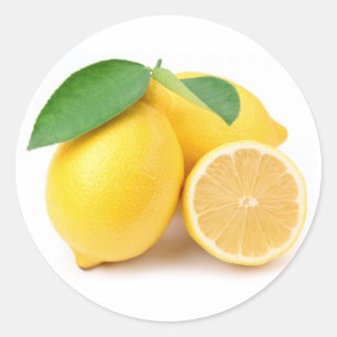 Sticker Rond Citrons jaunes clairs et frais
