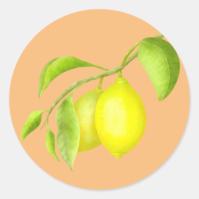 Sticker Rond Citrons sur une branche (Devant)
