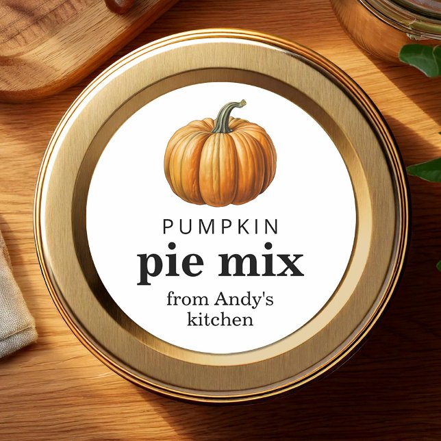 Sticker Rond Citrouille à tarte remplissage maison en conserve  (Créateur téléchargé)