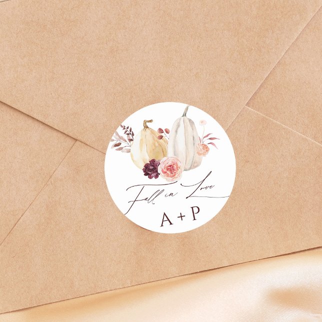 Sticker Rond Citrouille Automne  Automne Mariage (Créateur téléchargé)