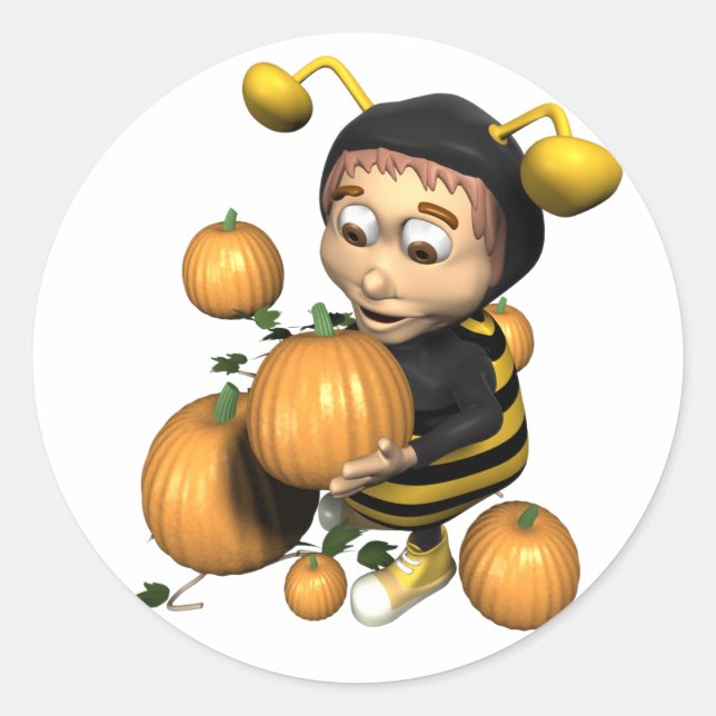 Sticker Rond Citrouille Bee (Devant)