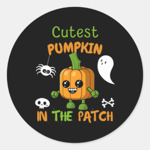 Sticker Rond Citrouille Cutest Dans Le Patch Boy Girl Toddler A