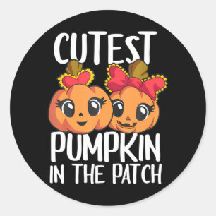 Sticker Rond Citrouille Cutest Dans Le Patch Les Filles Enfants