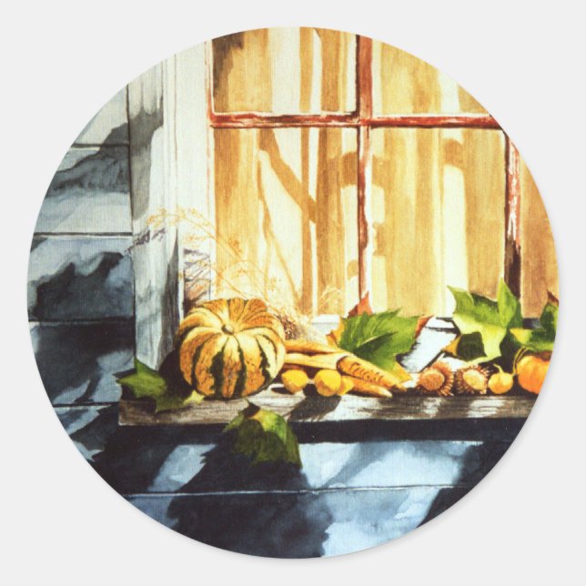 Sticker Rond Citrouille d'automne (Devant)
