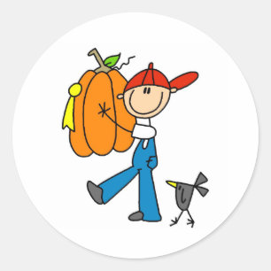 Sticker Rond Citrouille d'automne