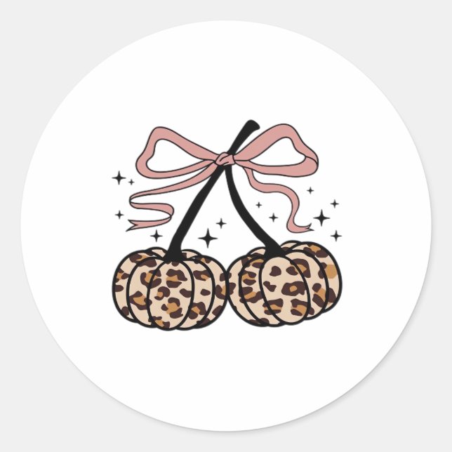 Sticker Rond Citrouille d'automne, Cerises Citrouilles, Citroui (Devant)