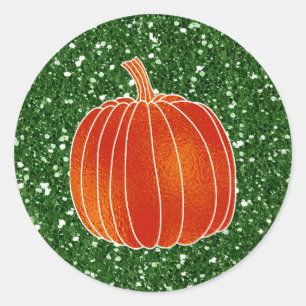 Sticker Rond Citrouille d'automne orange brillant Faveur de pai