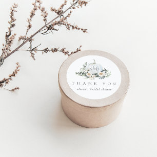 Sticker Rond Citrouille de l'automne blanche Faveur de remercie