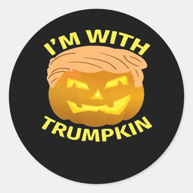 Sticker Rond Citrouille de Trumpkin Halloween (Devant)