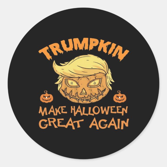 Sticker Rond Citrouille de Trumpkin Halloween (Devant)