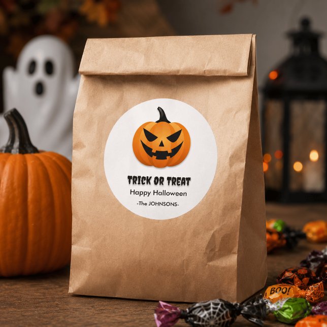 Sticker Rond Citrouille d'Halloween –  (Créateur téléchargé)