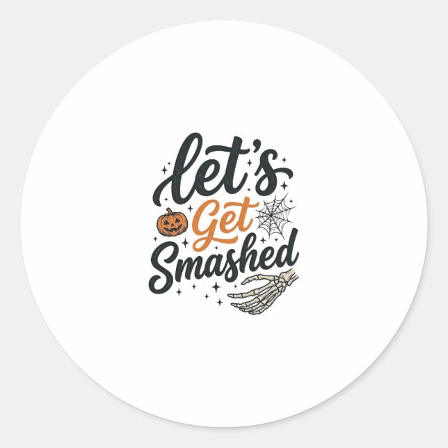 Sticker Rond Citrouille d'Halloween Éclatons-Nous (Devant)