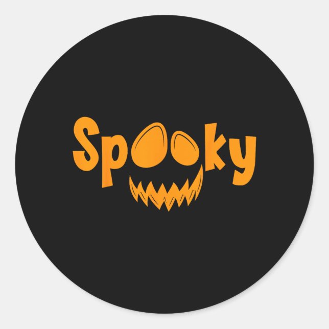 Sticker Rond Citrouille d'Halloween effrayante Citrouille effra (Devant)
