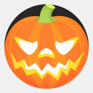 Sticker Rond Citrouille d'Halloween Emoji