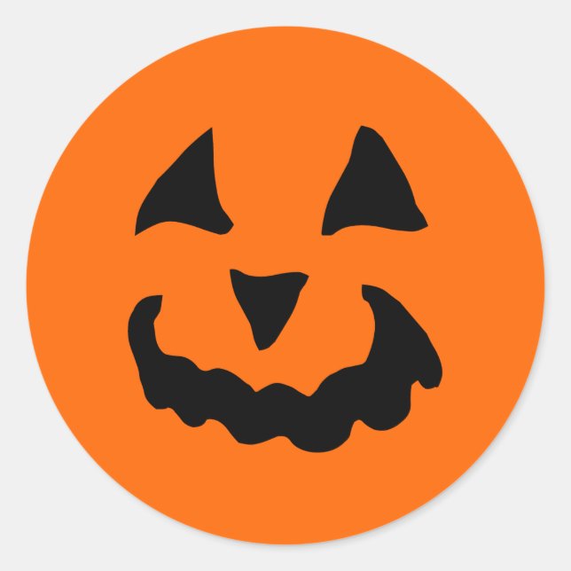 Sticker Rond Citrouille d'Halloween Halloween (Devant)