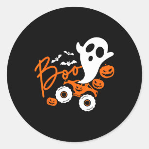 Sticker Rond Citrouille d'Halloween Monster du camion de l'hôte