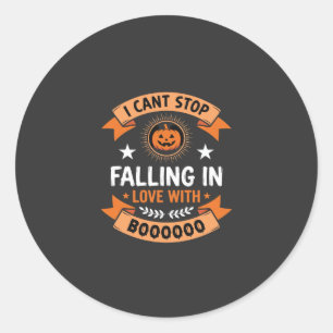 Sticker Rond Citrouille d'Halloween tombant amoureuse