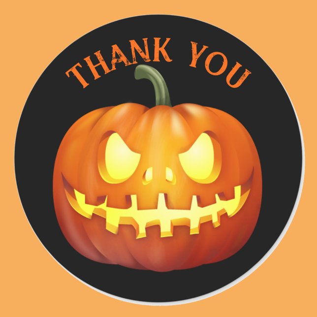 Sticker Rond Citrouille d'horreur du Mariage d'Halloween (Créateur téléchargé)