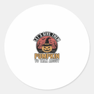 Sticker Rond Citrouille drôle Halloween Vintage Design de T-shi
