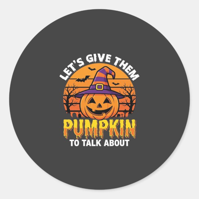 Sticker Rond Citrouille drôle Pun Halloween Design2 (1)_1 (Devant)