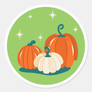 Sticker rond citrouille Halloween