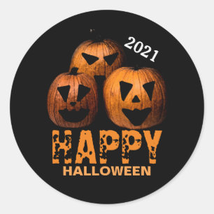 Sticker rond Citrouille Halloween