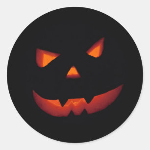 Sticker Rond Citrouille Halloween 001