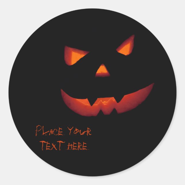 Sticker Rond Citrouille Halloween 001 (Devant)