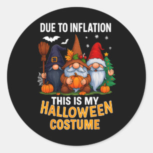 Sticker Rond Citrouille Halloween Costume Grone Femmes Drôle Ha