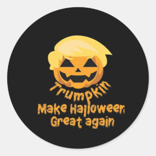 Sticker Rond Citrouille Halloween Design