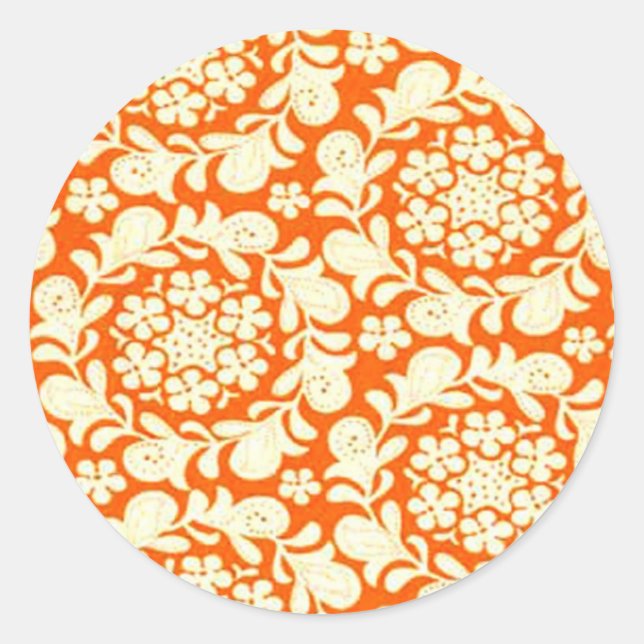 Sticker Rond Citrouille Henna Orange (Devant)
