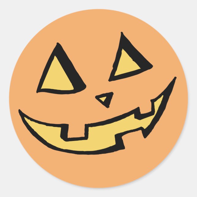 Sticker Rond Citrouille no 2, Jack O'Lantern (Devant)