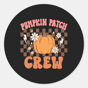 Sticker Rond Citrouille Patch Crew Funny Citrouille Patch Squad