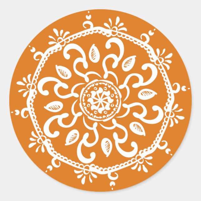 Sticker Rond Citrouille Pie Mandala (Devant)