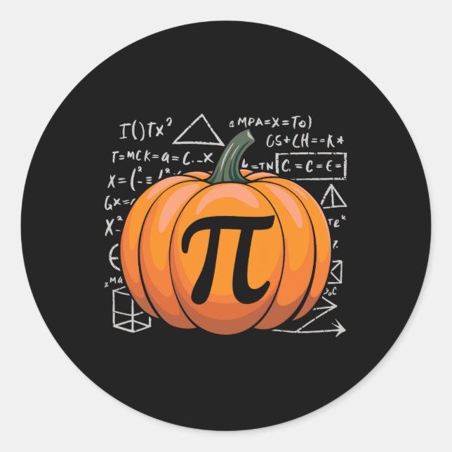 Sticker Rond Citrouille Pie Math Drôle Thanksgiving Pi Day Math (Devant)
