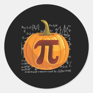 Sticker Rond Citrouille Pie Math Fun Halloween Thanksgiving Pi 