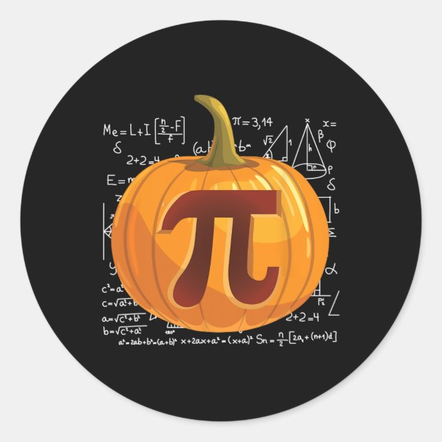 Sticker Rond Citrouille Pie Math Fun Halloween Thanksgiving Pi  (Devant)