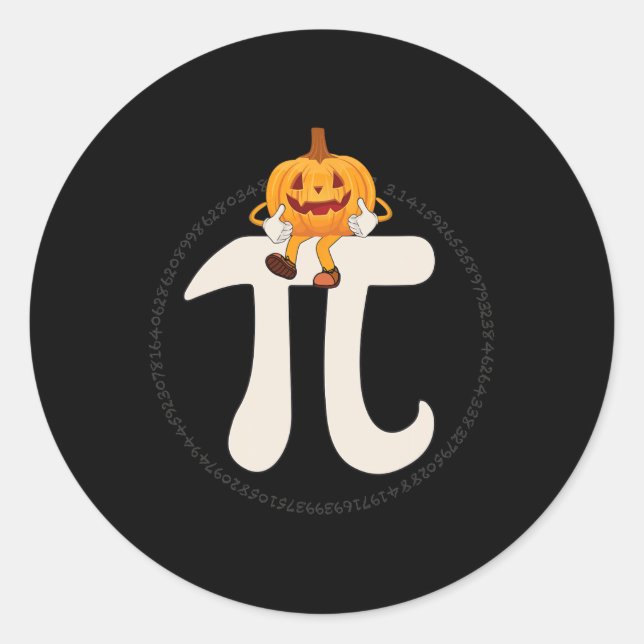 Sticker Rond Citrouille Pie Math Funny Halloween (Devant)