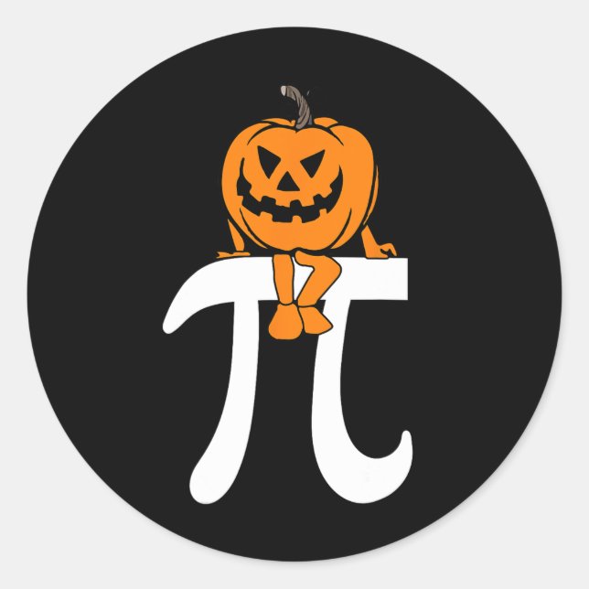 Sticker Rond Citrouille Pie Math Funny Halloween Thanksgiving P (Devant)