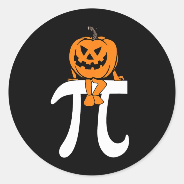 Sticker Rond Citrouille Pie Math Funny Halloween Thanksgiving P (Devant)