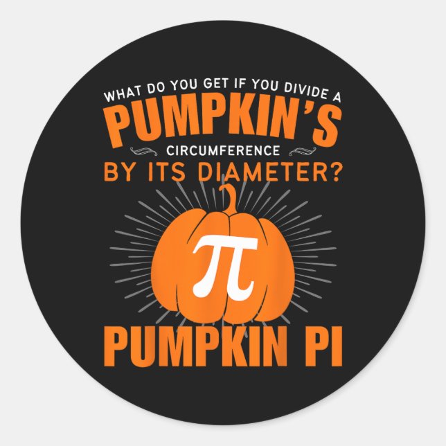 Sticker Rond Citrouille Pie Math Halloween Pi Jour Costume Homm (Devant)