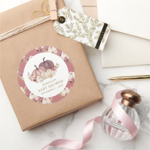 Sticker Rond Citrouille rose rose Rose poussiéreux