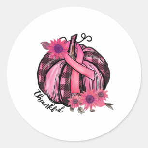 Sticker Rond Citrouille rose Tournesol Cerveau de sensibilisati