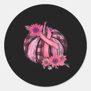 Sticker Rond Citrouille rose Tournesol Cerveau de sensibilisati